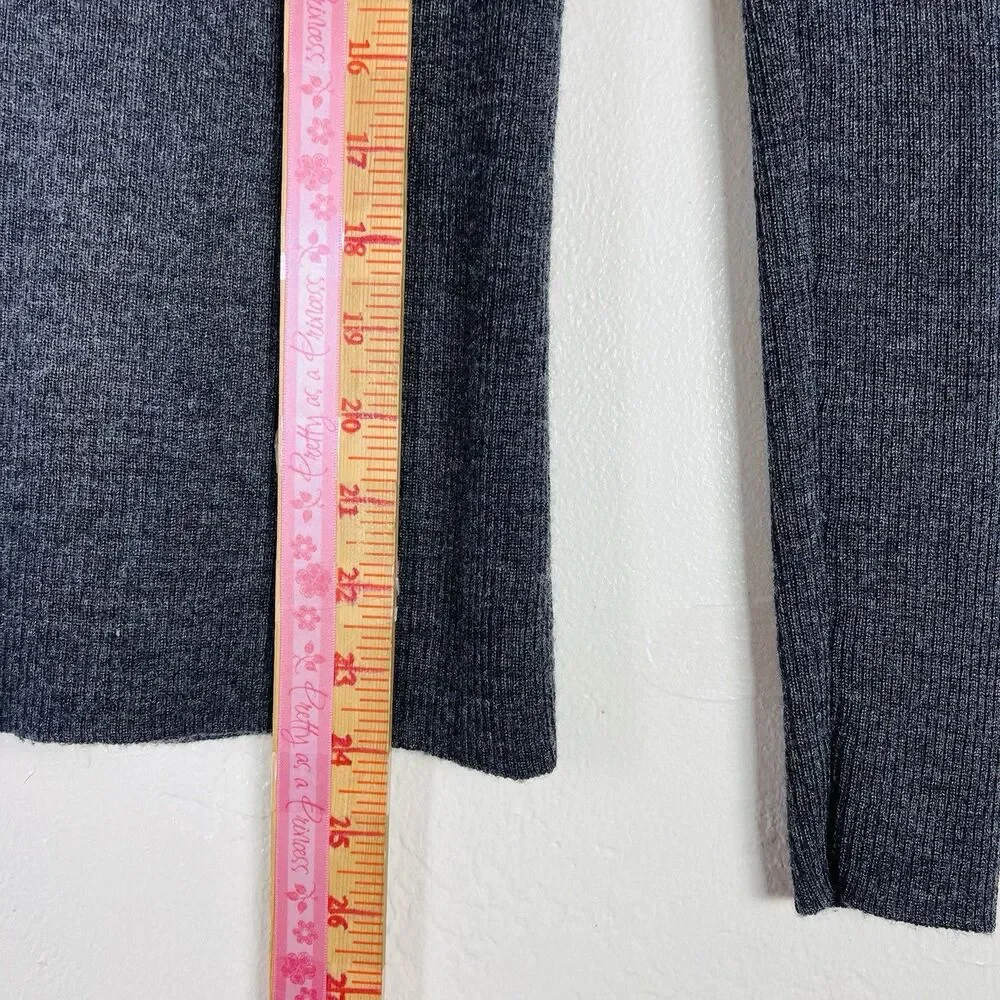 Philosophy Republic 100% Wool Ribbed Turtleneck Sweater Charcoal Gray L